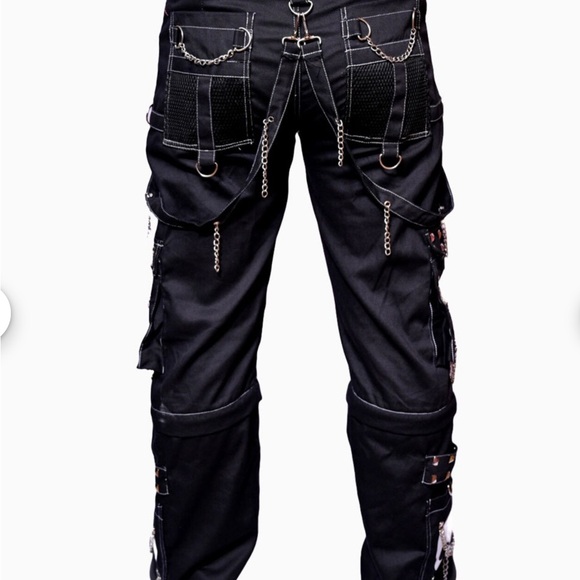 Gothic Cargo Style Skull Print Pants Size M - Picture 2 of 10